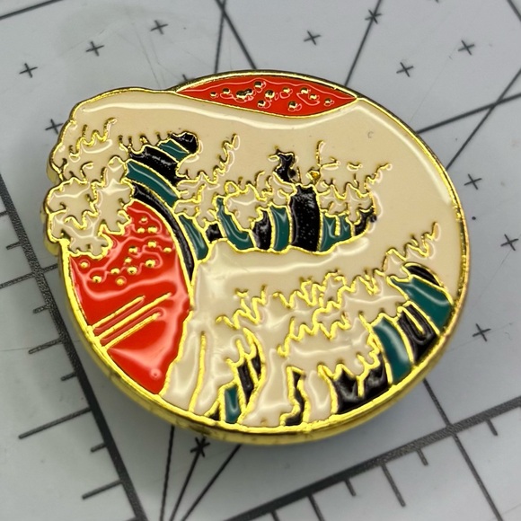 Coastal Sunset Wave Magnetic Sewing Needle Minder Surf Spray, [1.4” x 1.25”] - Picture 8 of 12